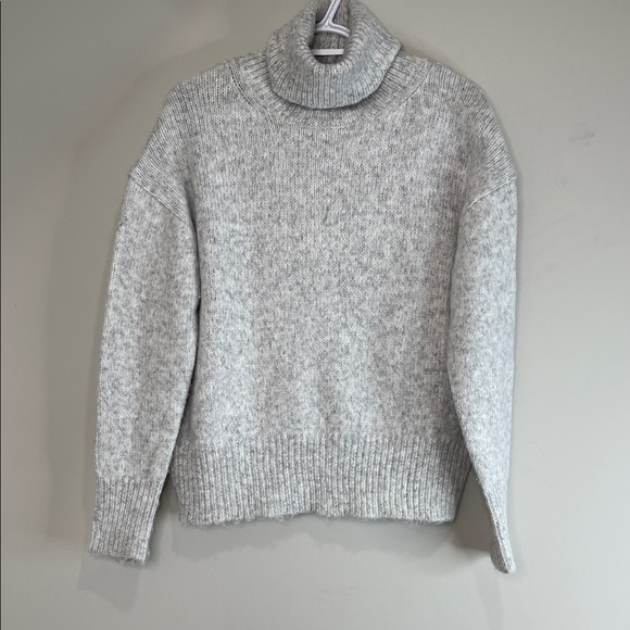 For The Republic Alpaca Blend Turtleneck Sweater Coastal Loose Drop Shoulder XS - Picture 11 of 11